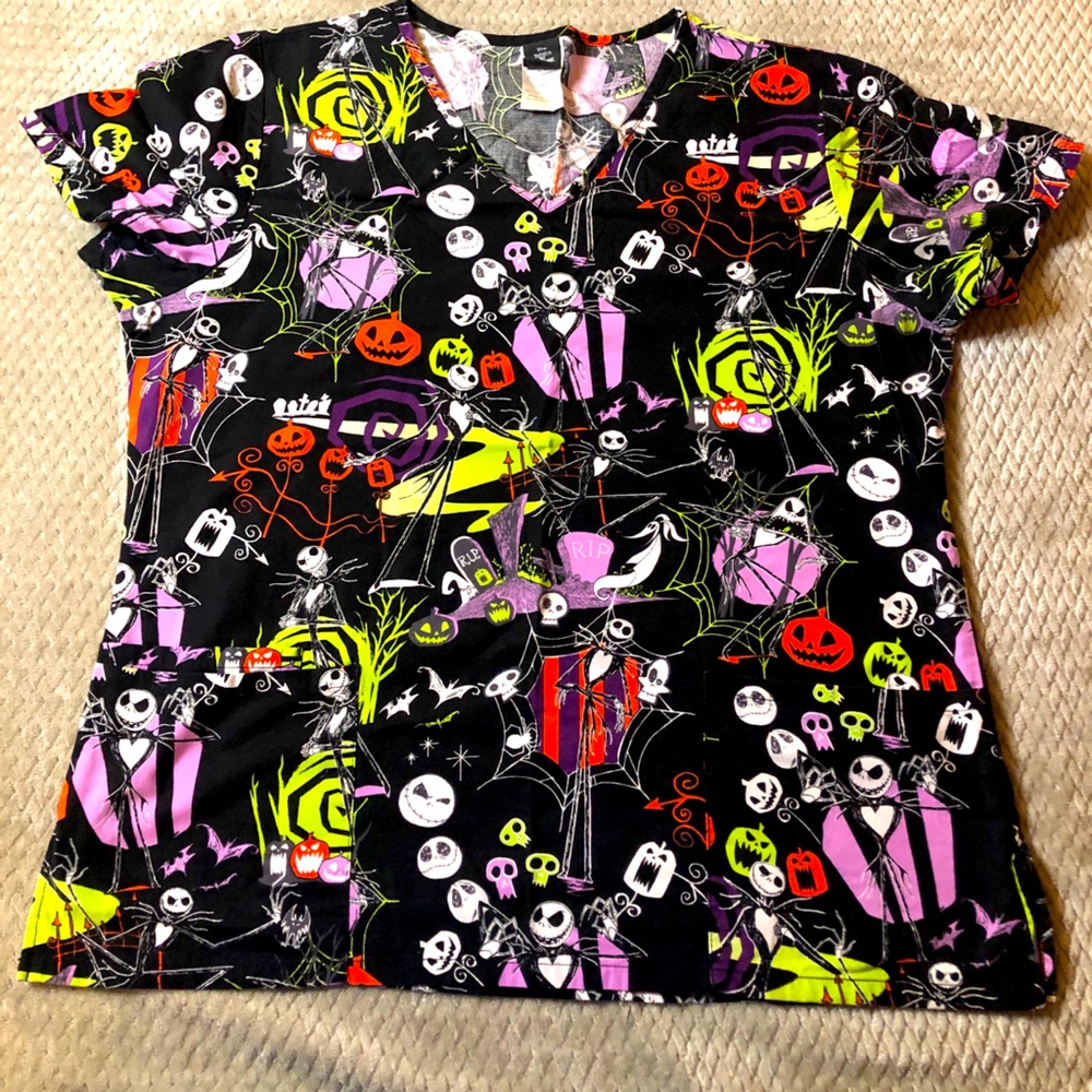 Nightmare Before Christmas Medium Scrub Top
